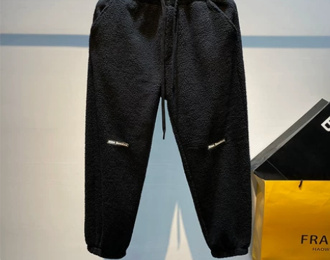 法国进口！羊羔绒裤子男冬季加绒加厚保暖休闲...