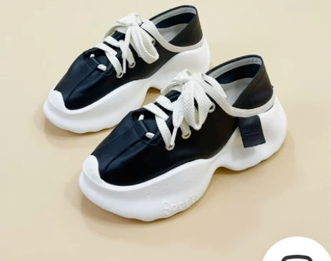 老爹鞋女2022春季新款ins潮厚底真皮踩...