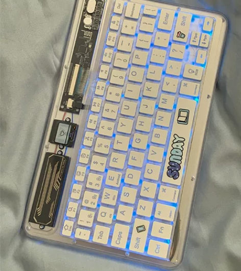 益博思透明无线ipad蓝牙键盘多系统设备切...