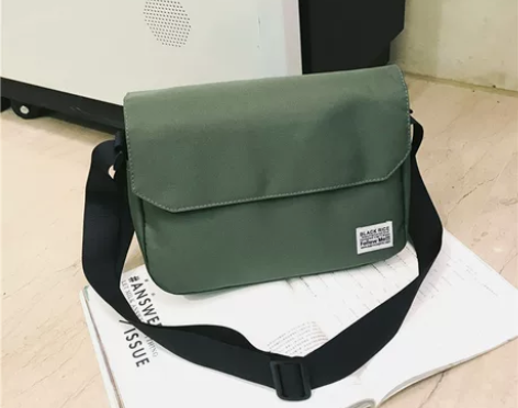 挎包男潮帆布邮差包日系简约复古宽肩带斜挎包...