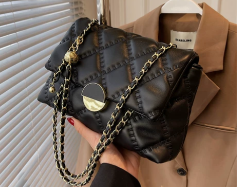 菱格链条小包包女2022流行新款潮ins高...