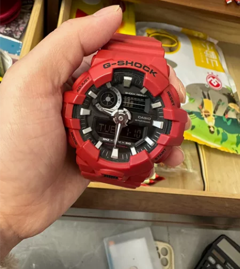 CASIO卡西欧手表男G-SHOCK红色运...