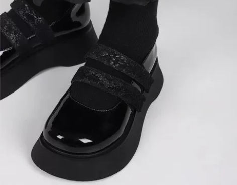 CATYWAKER 夏季原创小众黑色小皮鞋...