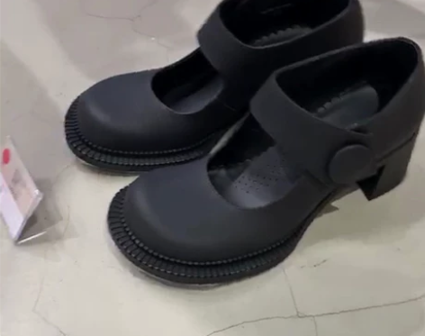 复古粗跟玛丽珍鞋女2020新款网红同款学院...