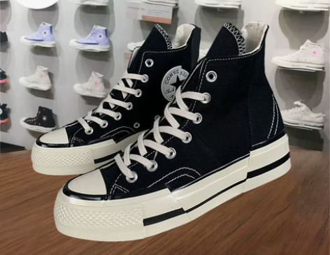 Converse匡威女鞋拼接解构厚底197...