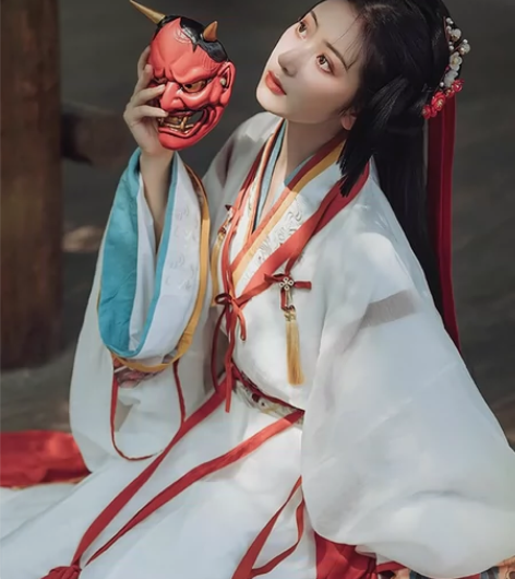 汉风吟妙上晋制襦裙交窬裙印花刺绣男女情侣款...