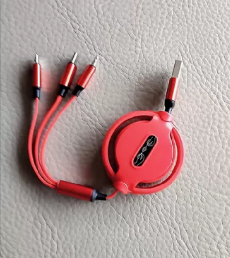 66w车载充电线三合一伸缩收纳,出门携带方...