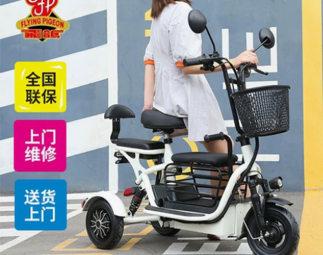 飞鸽老人三轮电动车，小孩可坐两人 买回来不...
