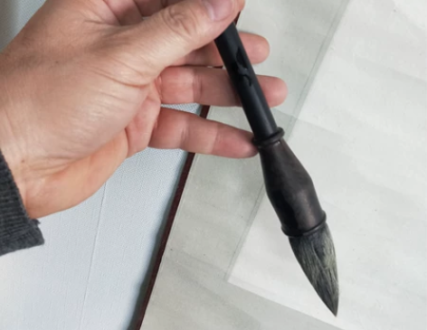 全紫檀大号狼毫笔长约30cm头直径约青2....