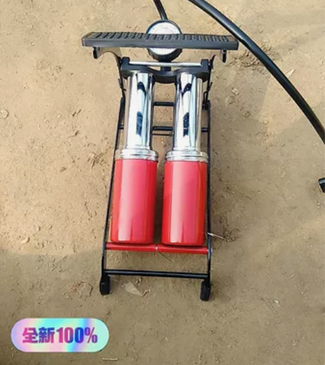 便携式汽车高压打气泵 脚踩自行车打气筒 篮...