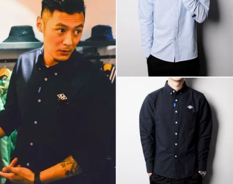 春秋季日系余文乐同款衬衫港风潮流男士牛津纺...