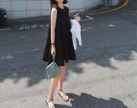 无袖背心连衣裙女夏2023夏季新款韩版宽松...