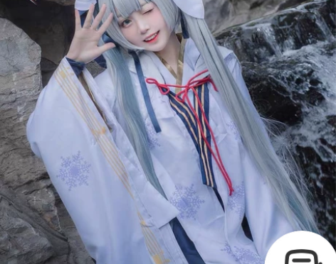 初音未来雪初音cos服s码 和服miku雪...