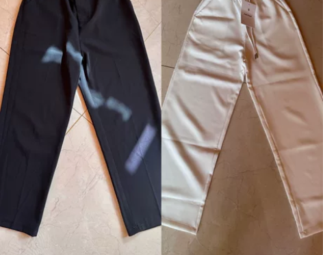 西服休闲裤阔腿直筒裤垂感显瘦黑白两个颜色 ...