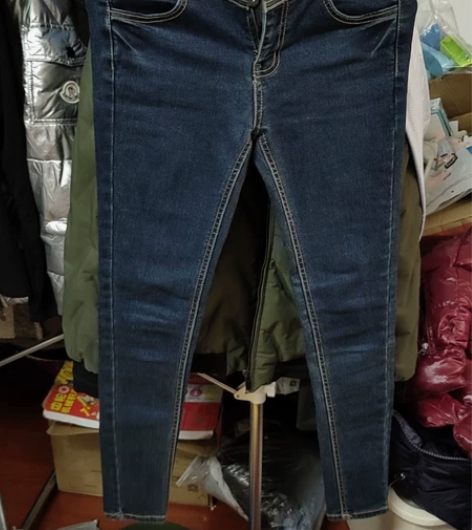 品牌m码九新女款高腰小脚牛仔裤 建议110...