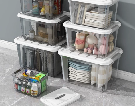 超市清货！收纳箱家用储物箱透明杂物玩具收纳...