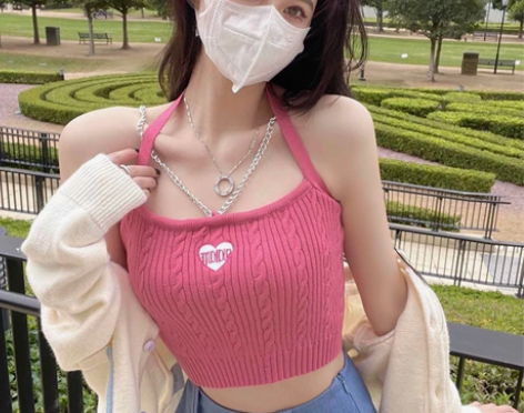 2022性格辣妹纯欲风针织吊带背心女春夏设...