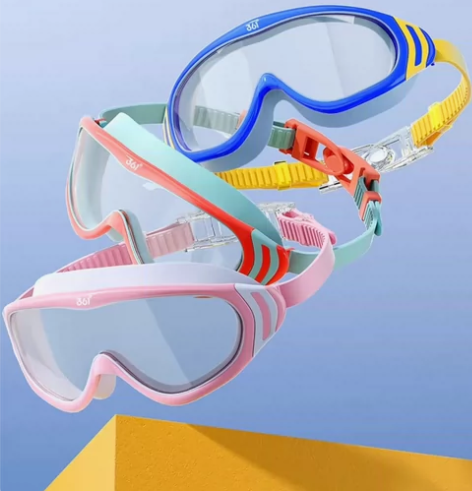 361度儿童泳镜男女童高清防水防雾大框泳镜...