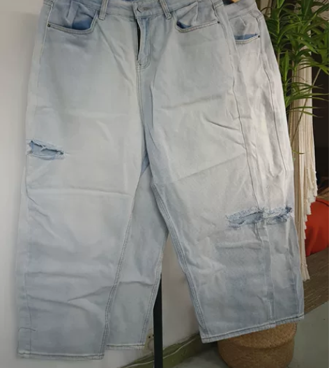 古着vintage水洗纯棉牛仔裤宽松版本，...