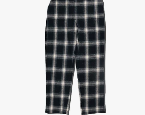 ins超火的裤子学生宽松韩版复古格子裤直筒...