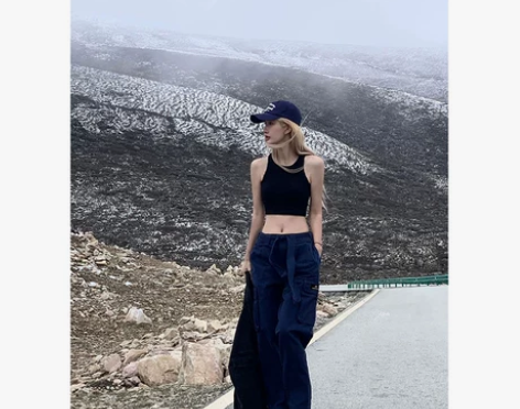 【盛夏潮搭价】国潮辣妹抽绳工装裤子女夏季薄...