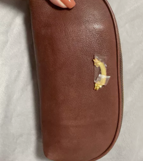 树羔皮 手拿包 饺子包  咖啡色  全新 ...