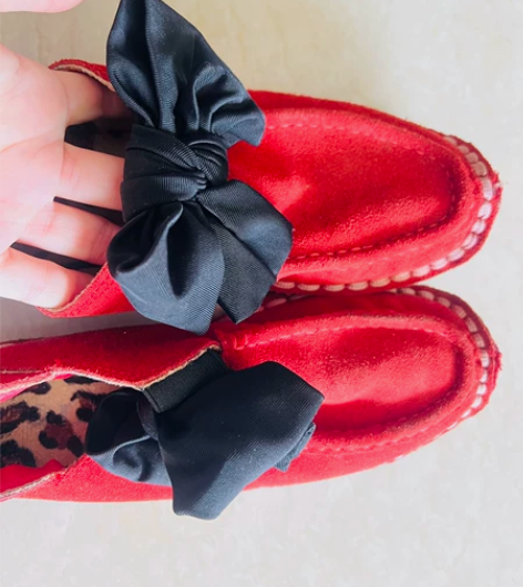 蝴蝶结真皮翻毛皮软底鞋，超级柔软，超级舒服...