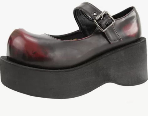 juicepark玛丽珍鞋女厚底松糕跟单鞋...