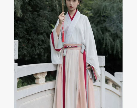 【秋色】五五年汉服女晋制交领齐腰一片式打孔...