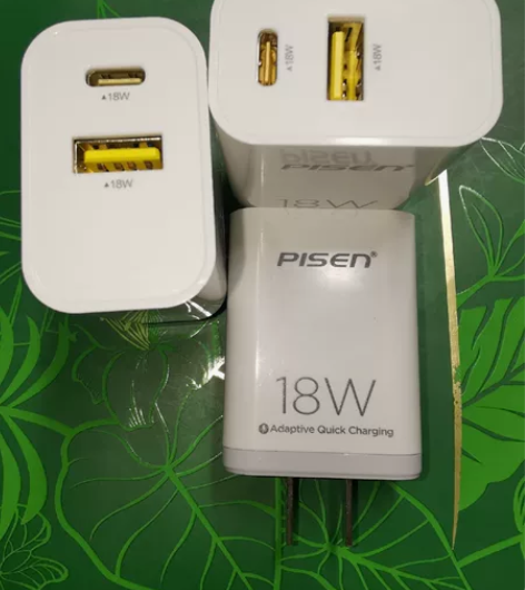 (30包邮)品胜快充18W双口充电头，快充...