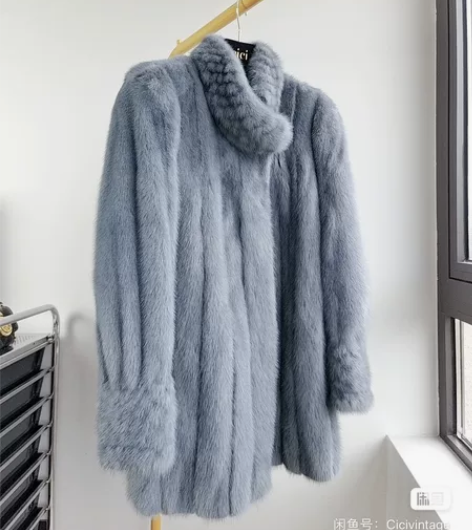 【暂挂】全新EMBA雾霾蓝菠萝纹中古貂 v...