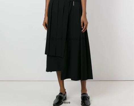 衣着哲学女裙裤双层暗黑女裤百褶裙A字裙日系...