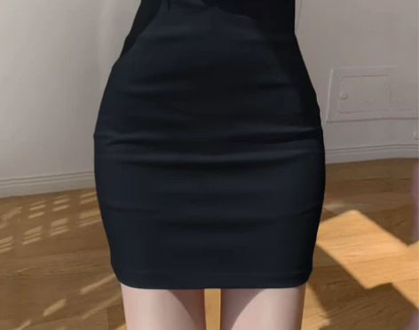 黑色包臀裙半身裙女2022新款高腰弹力包裙...