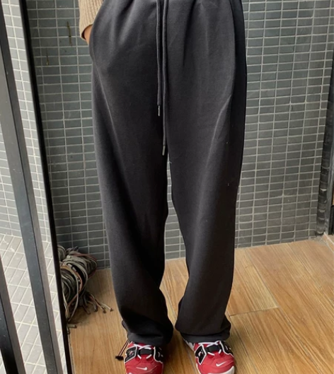 胖mm高腰抽绳束脚卫裤女春秋新款大码宽松显...