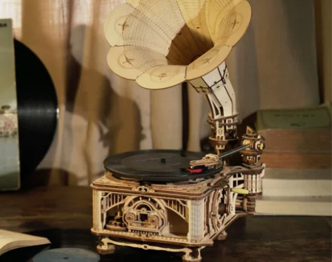 黑胶留声机—中唱联合光盘个性创意木质工艺品...