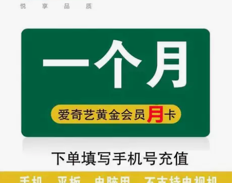 爱奇艺黄金会员VIP一个月直冲爱奇艺vip...