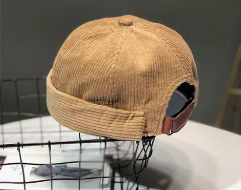 帽子男潮秋冬复古灯芯绒地主帽韩版百搭瓜皮帽...