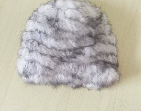 全新仅试戴特价獭兔家兔毛毛帽子纯手工编织皮...