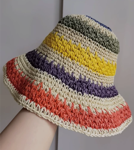 复古夏季百搭遮阳帽女田园时尚优雅蝴蝶结草帽...