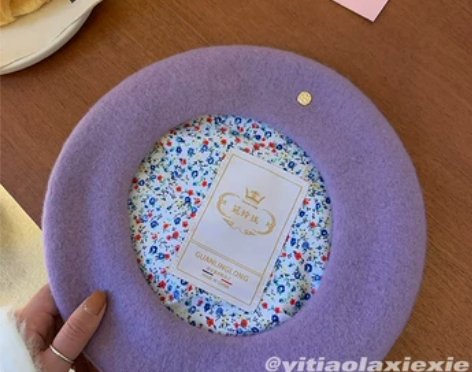 甜妹主义 马卡龙色系贝雷帽女秋冬大头围显脸...