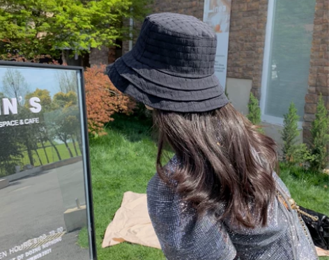 【ZRSN】韩版大檐雪纺镂空渔夫帽子女夏天...