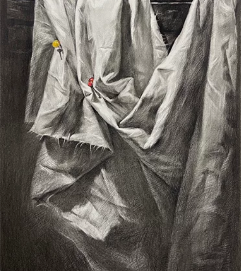 四开静物素描作品,苹果手机拍摄,希望有朋友...