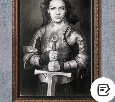 《权御天下》,素描作品,2开,已装裱。 感...