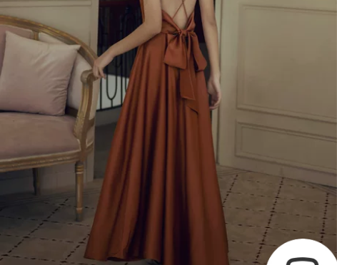 连衣裙女夏宴会晚礼服吊带裙焦糖色裙子海边沙...