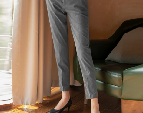 黑色高端西裤女直筒高腰工作服裤子九分裤职业...