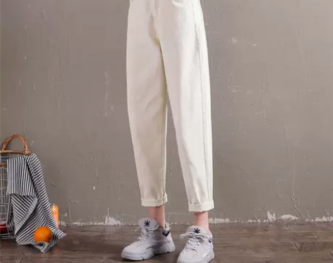 阔腿cec宽松春秋显瘦裤子工装直筒牛仔20...