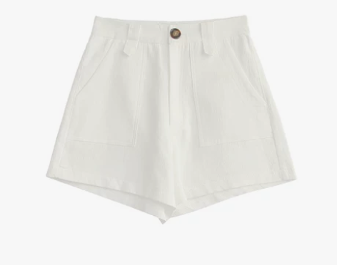 HVIVI 白色休闲阔腿短裤女2020春夏...