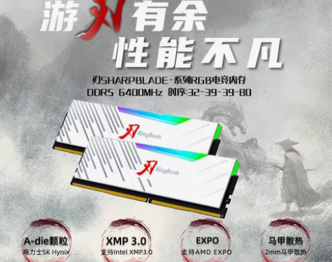 金百达刃系列ddr5内存,16g*2套条,...