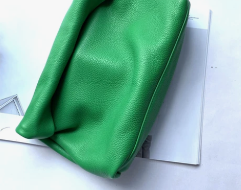 小众设计牛皮粉色大手包棍子腋下手拿包简约慵...