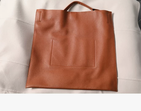 极简TOTE手提袋 纳帕荔枝纹头层牛皮女包...